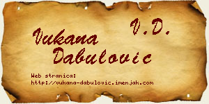 Vukana Dabulović vizit kartica